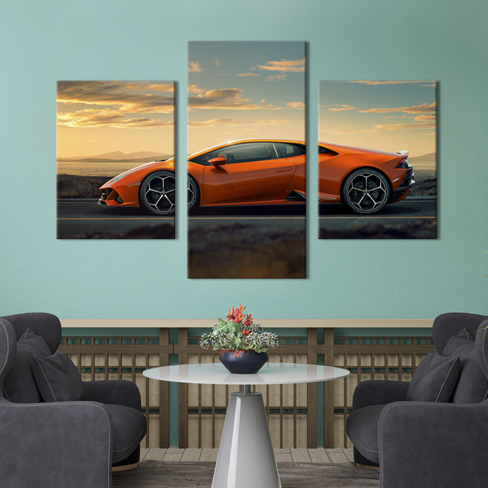 Картина Помаранчевий Lamborghini Huracan Evo 66x40 см (1249-32)