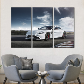Картина Білий Aston Martin Vantage 78x48 см (1402-31)