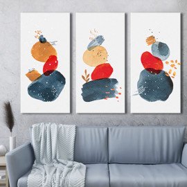 Модульна картина на полотні триптих Текстури Кольорові текстури 78x48 см (MK311644)