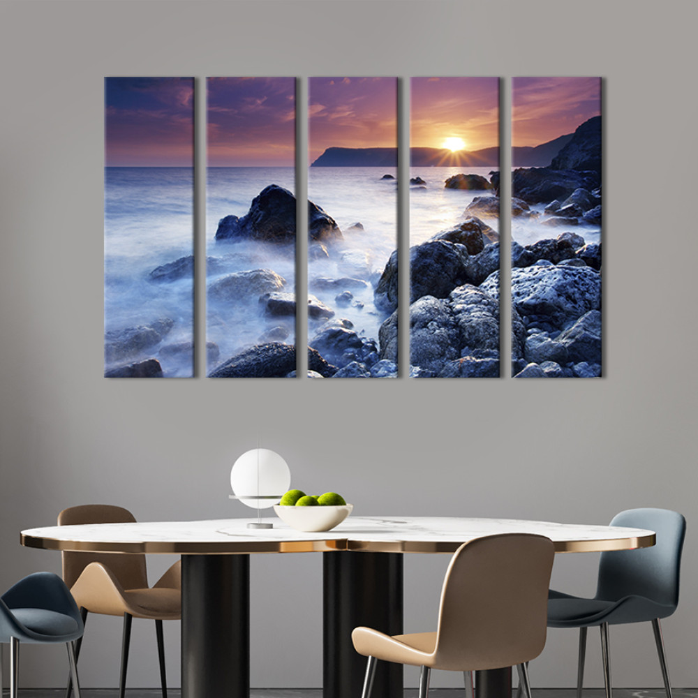 Картина Туман над кам'янистим берегом 87x50 см (409-51)