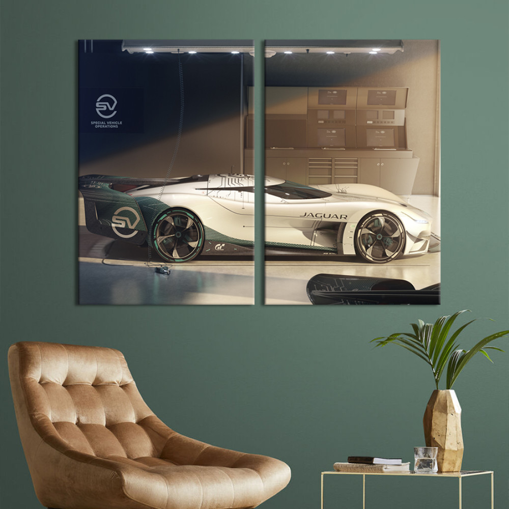 Картина Гоночний автомобіль Jaguar 71x51 см (1331-2)