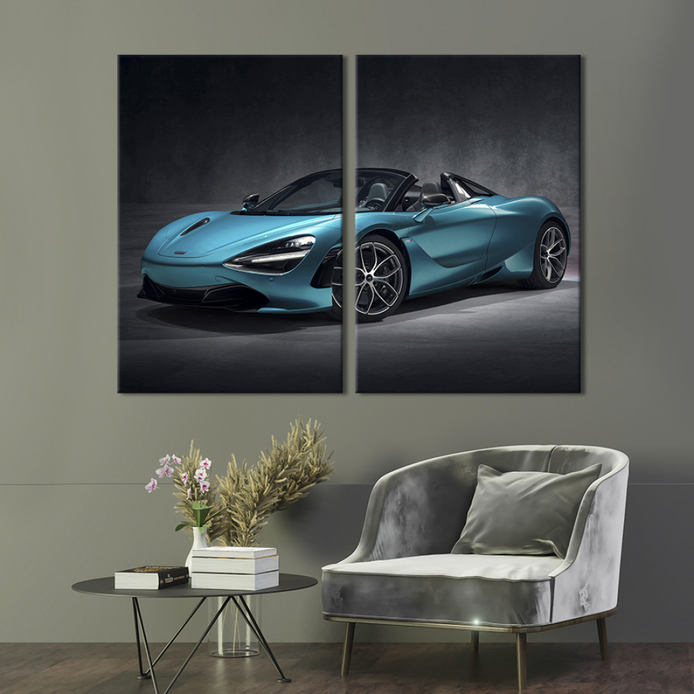 Картина Авто McLaren 650S блакитного кольору 71x51 см (1355-2)