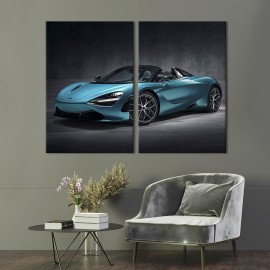 Картина Авто McLaren 650S блакитного кольору 71x51 см (1355-2)