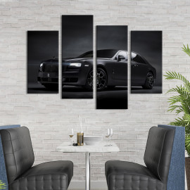 Картина Чорний автомобіль Rolls-Royce Ghost 89x56 см (1393-42)