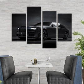Картина Чорний автомобіль Rolls-Royce Ghost 89x56 см (1393-42)