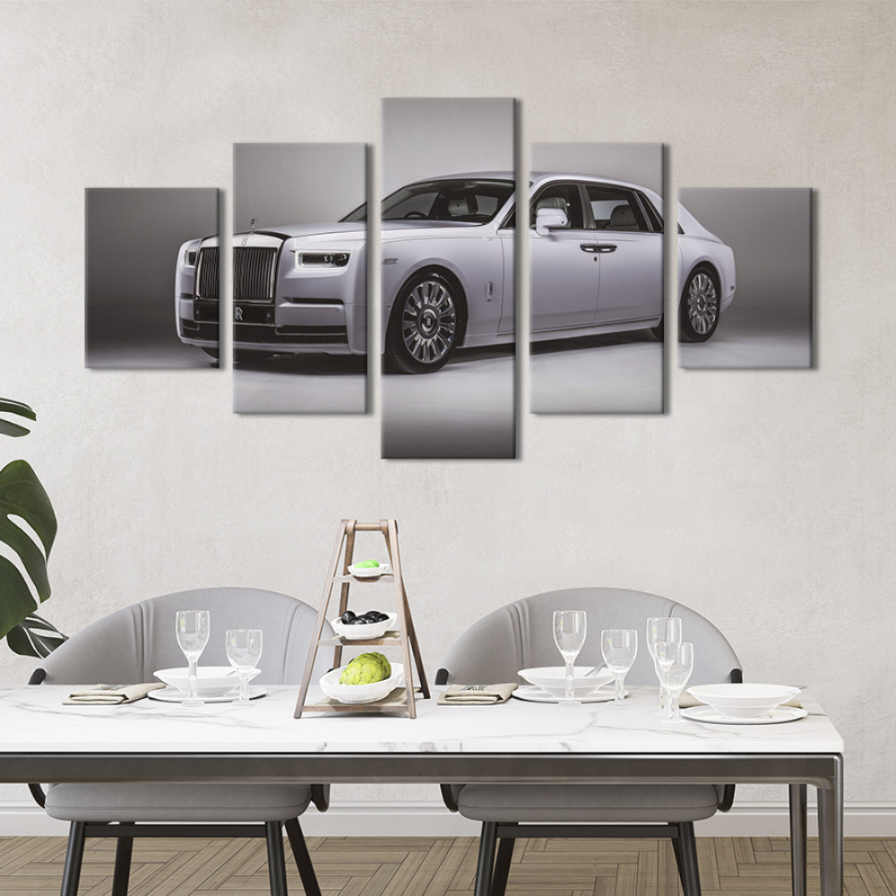 Картина Розкішний білий Rolls-Royce 162x80 см (1394-52)