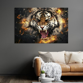 Картина тварини Оскал тигра 51x34 см (1701-1)