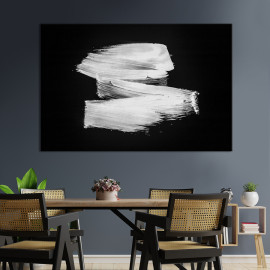 Картина абстракція картина для офісу Вишуканий білий мазок 51x34 см (1087-1)