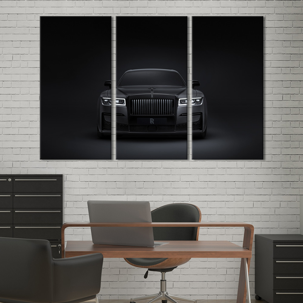Картина Автомобіль мільйонера Rolls-Royce Black Badge Ghost 78x48 см (1276-31)
