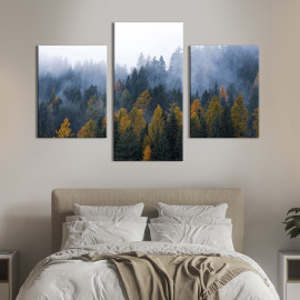 Картина Містичний туман над лісом 66x40 см (638-32)