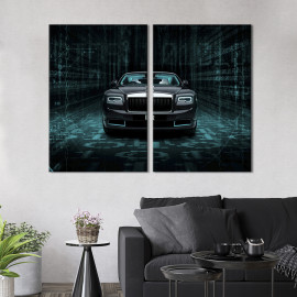 Картина Чорне авто Rolls-Royce Wraith 71x51 см (1395-2)