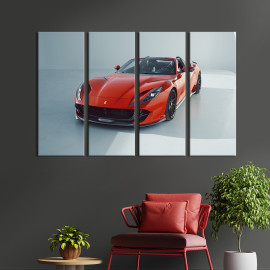 Картина Червоний суперкар Ferrari 812 GTS 89x53 см (1374-41)