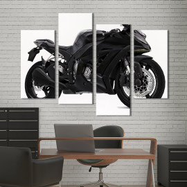 Картина Шикарний чорний байк Kawasaki Ninja 400 89x56 см (1240-42)