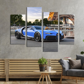 Картина Чарівний блакитний Bugatti Chiron 89x56 см (1298-42)