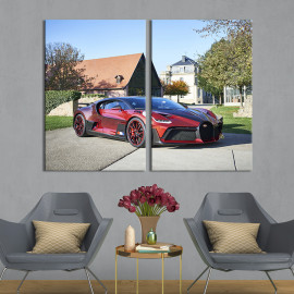 Картина Барвистий автомобіль Bugatti Divo Lady Bug 71x51 см (1307-2)