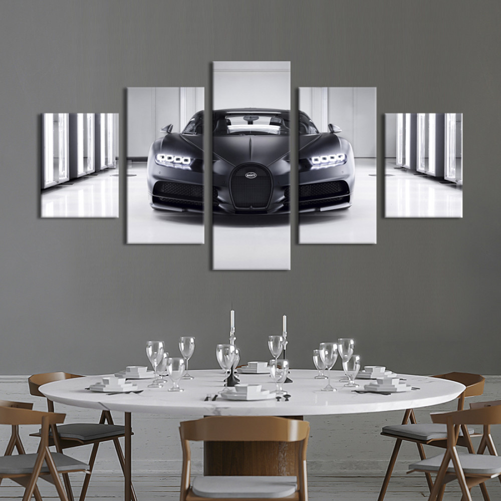 Картина Bugatti Chiron в чорному кольорі 187x94 см (1296-52)