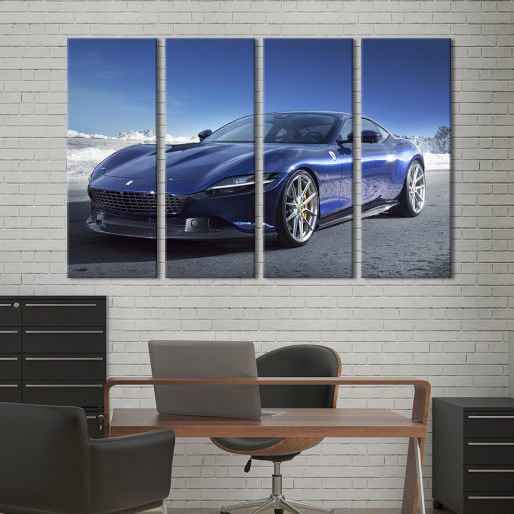 Картина Досконалий автомобіль Ferrari Roma 89x53 см (1294-41)
