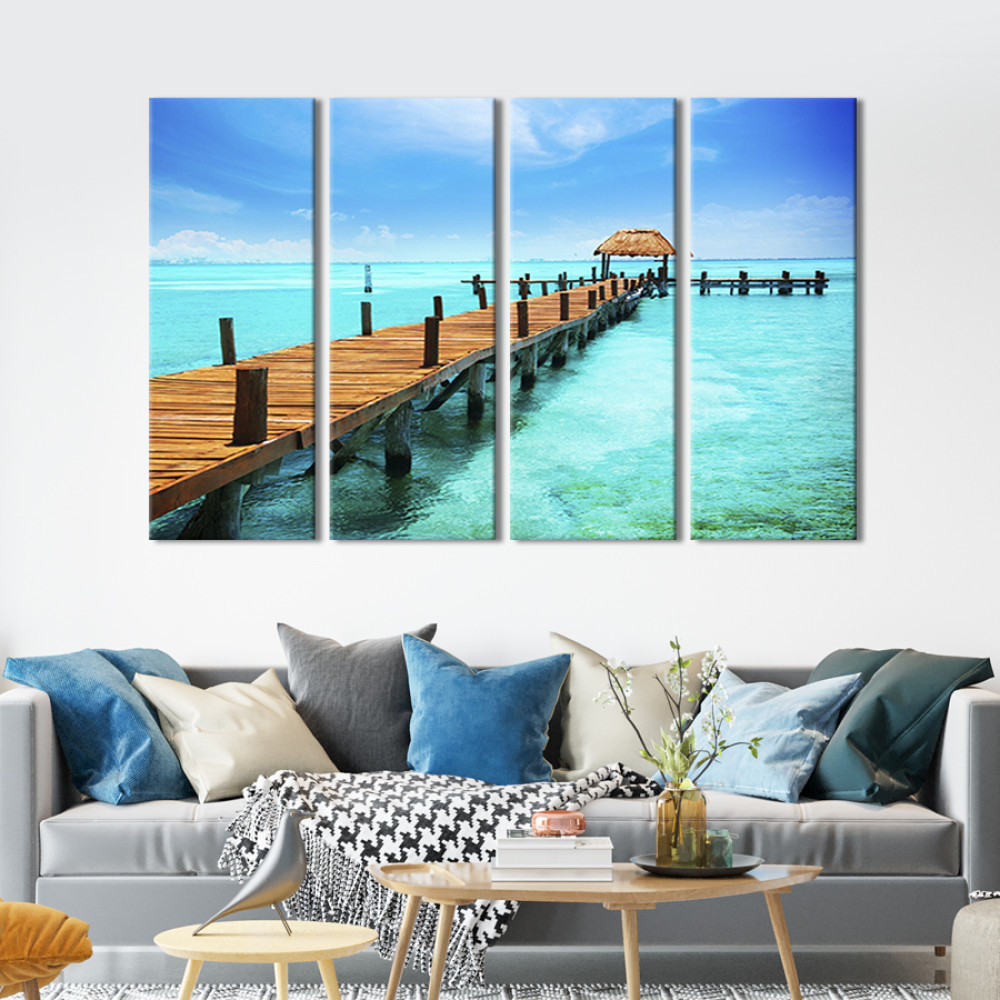 Картина Місток над блакитною морською водою 89x56 см (463-42)
