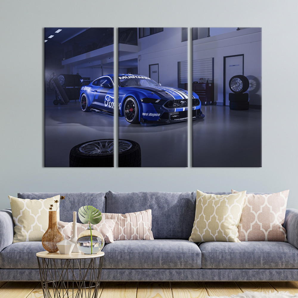 Картина Синій Ford Mustang GT Gen3 128x81 см (1284-31)