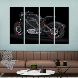 Картина Розкішний чорний мотоцикл Harley-Davidson 89x53 см (1328-41)