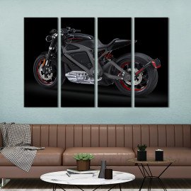 Картина Розкішний чорний мотоцикл Harley-Davidson 89x53 см (1328-41)