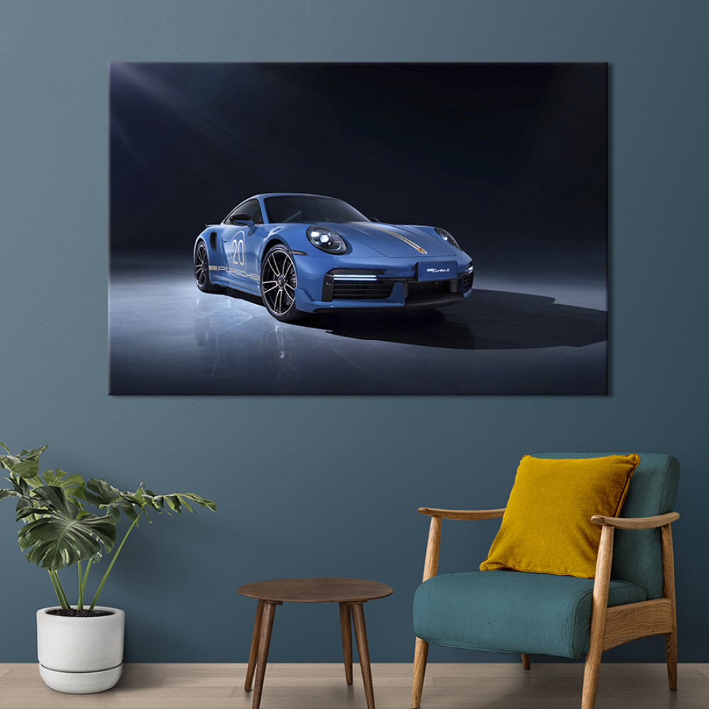 Картина Блакитний Porsche 911 Turbo S 51x34 см (1387-1)