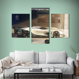 Картина Машина Jaguar в білому кольорі 66x40 см (1331-32)