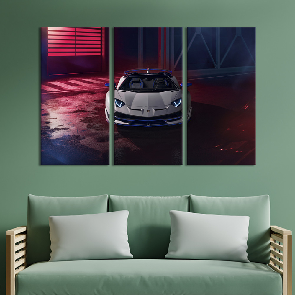 Картина Футуристична Lamborghini Aventador SVJ 156x100 см (1340-31)