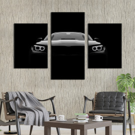Картина Вишуканий чорний автомобіль 66x40 см (1323-32)