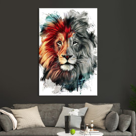 Картина в офіс Красивий лев з шикарною гривою 51x34 см (2art_117)