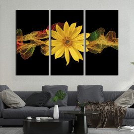 Картина Квітка та абстрактний дим 78x48 см (995-31)