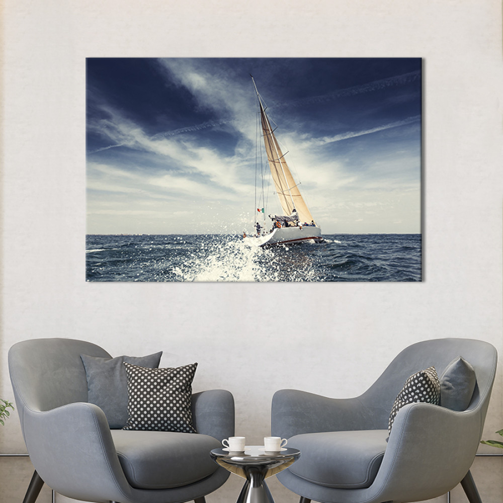 Картина на полотні Морська яхта 120x80 см (419-1)