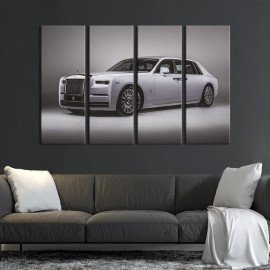 Картина Білий ретро-автомобіль Rolls-Royce 89x53 см (1394-41)