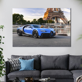 Картина Блакитний Bugatti Chiron 51x34 см (1298-1)