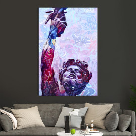 Картина в офіс Астронавт NASA з квітами 51x34 см (2art_98)