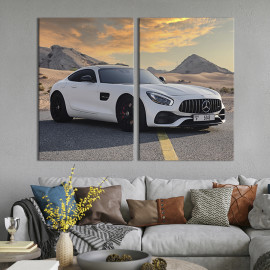 Картина Білий Mercedes-Benz 78x48 см (126-31)