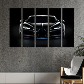 Картина Bugatti Chiron на чорному тлі 132x80 см (1305-51)