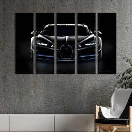 Картина Bugatti Chiron на чорному тлі 155x95 см (1305-51)