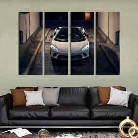 Картина Білий McLaren GT у нічному місті 149x93 см (1373-41)