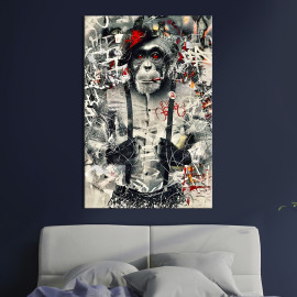 Картина в офіс Весела мавпа, що курить 51x34 см (2art_259)