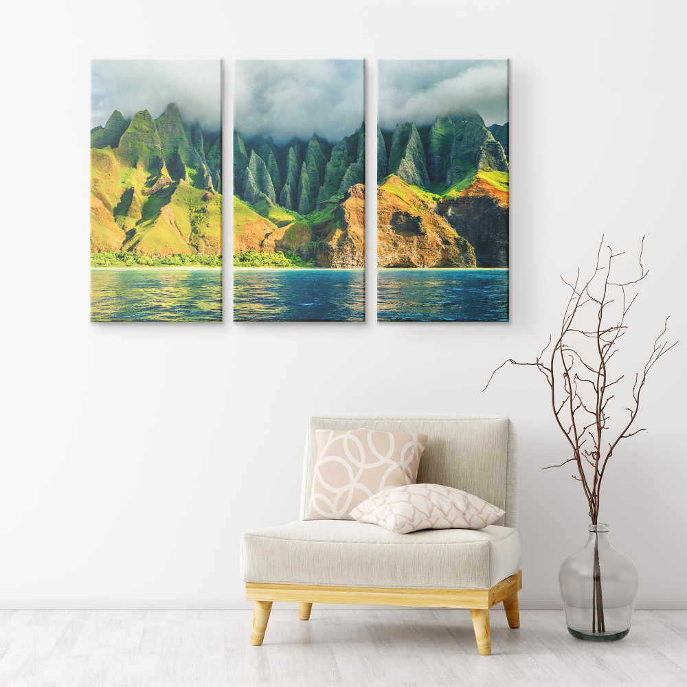 Модульна картина з трьох частин Зелені схили 78x48 см (M3_M_24)