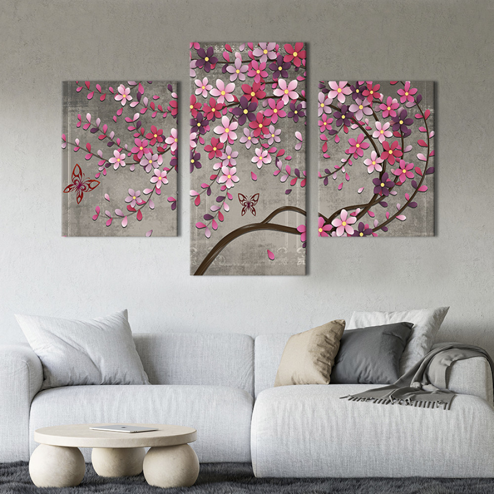Картина Сакура та метелики 66x40 см (265-32)
