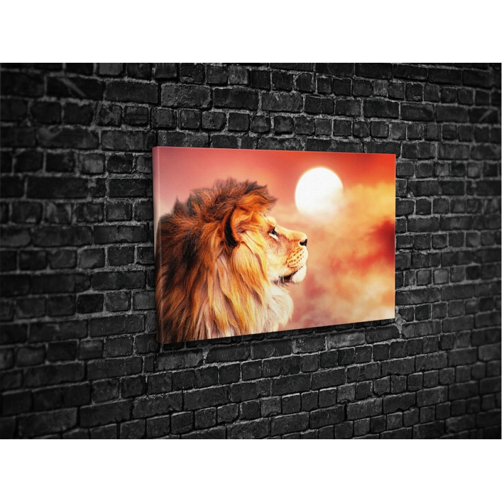 Картина Лев на заході сонця 51x34 см (539)