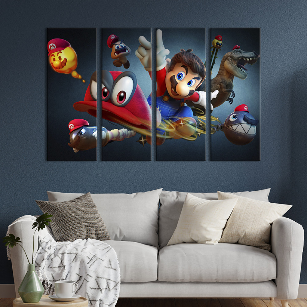 Картина Герої гри Super Mario 89x53 см (1512-41)