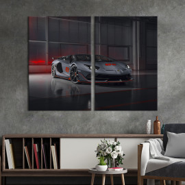 Картина Сірий Lamborghini 71x51 см (1263-2)