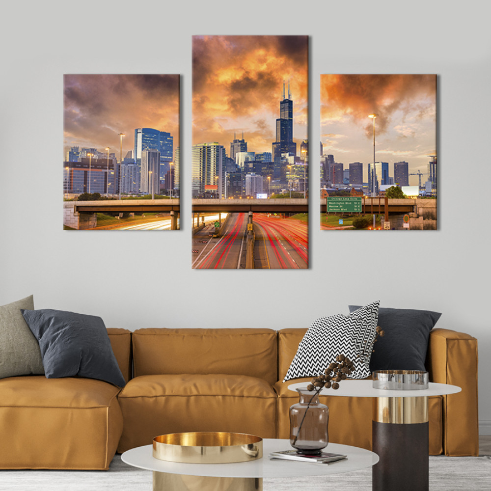 Картина на полотні Прекрасне місто Чикаго 66x40 см (399-32)