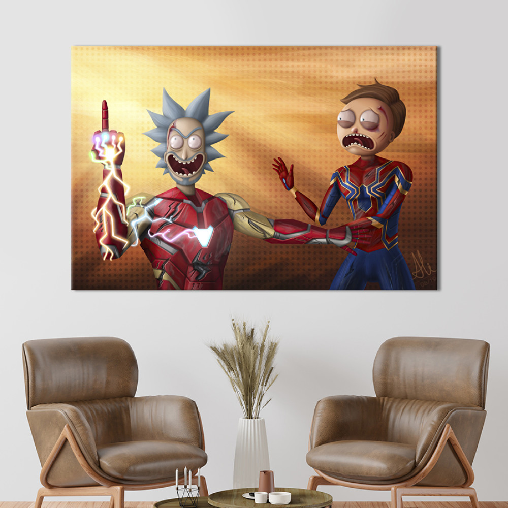 Картина Rick And Morty/Avengers Endgame 51x34 см (1504-1)