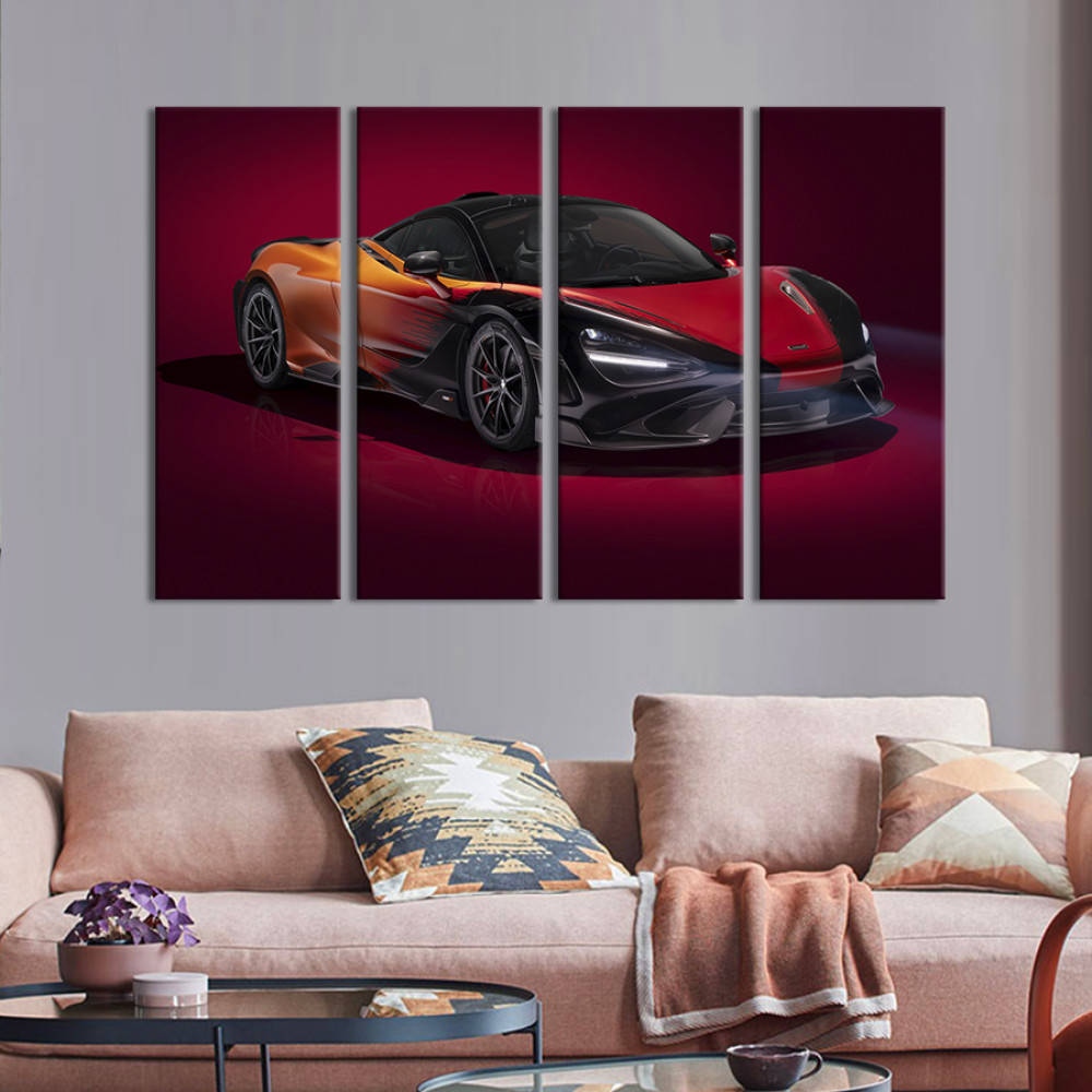 Картина Модний кольоровий спорткар McLaren 765LT 89x53 см (1389-41)