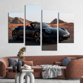 Картина Porsche carrera на пустельній дорозі 129x90 см (127-42)