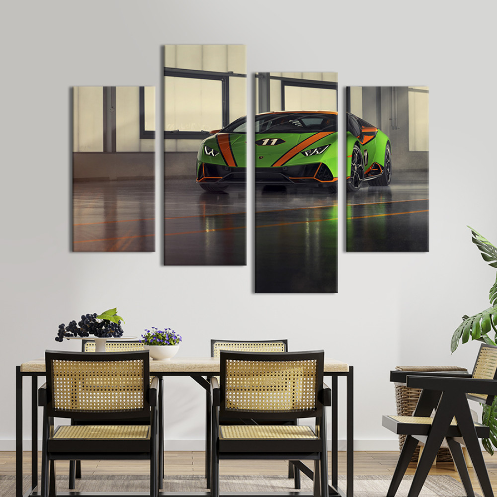 Картина Стильний салатовий Lamborghini Huracan 89x56 см (1265-42)